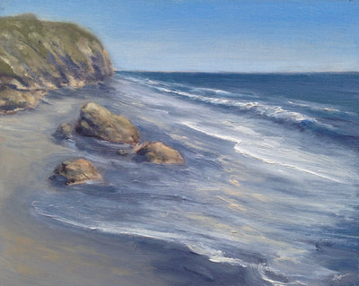 Hendry's Beach Study III, Santa Barbara CA painting.