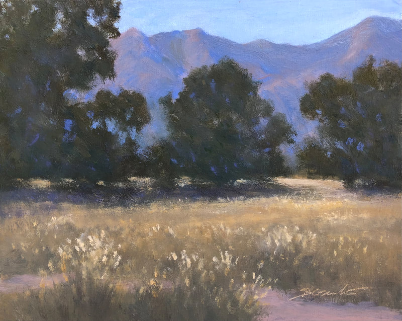Ojai Meadows Preserve Krotona Hill, Plein Air Study, Ojai CA, oil painting. 