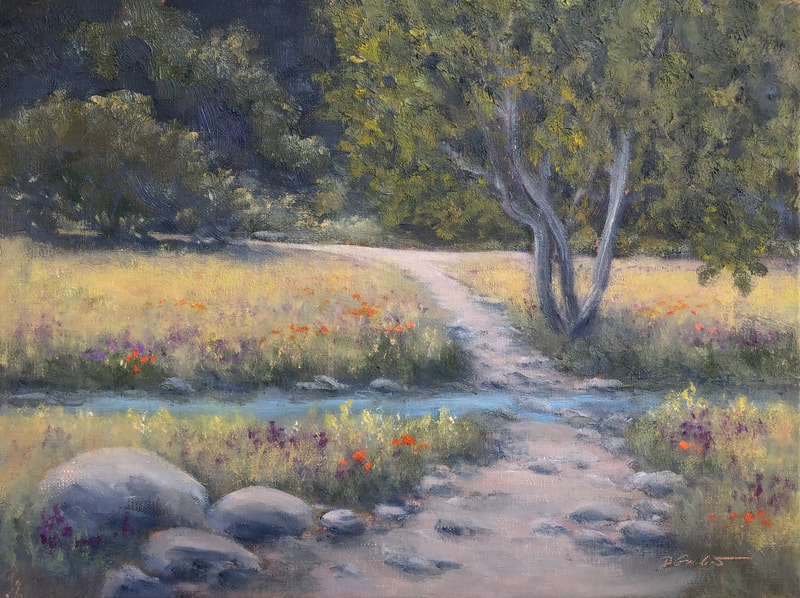 Ojai Meadows Preserve, River Bottom, Ojai, CA, oil painting