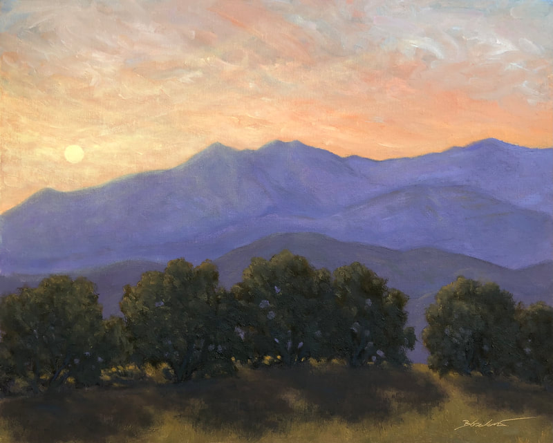 Ojai Meadows Preserve - Westside Sunset, Ojai CA -  Oil painting