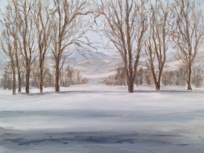 Winter Snow Study in Jackson WY painting.