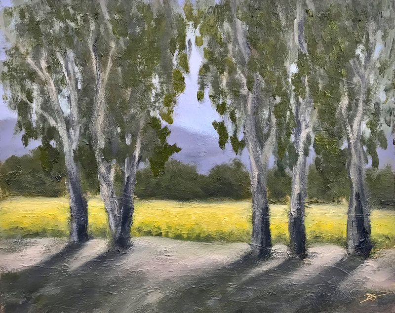 Yellow Mustard Field, Ojai CA painting.